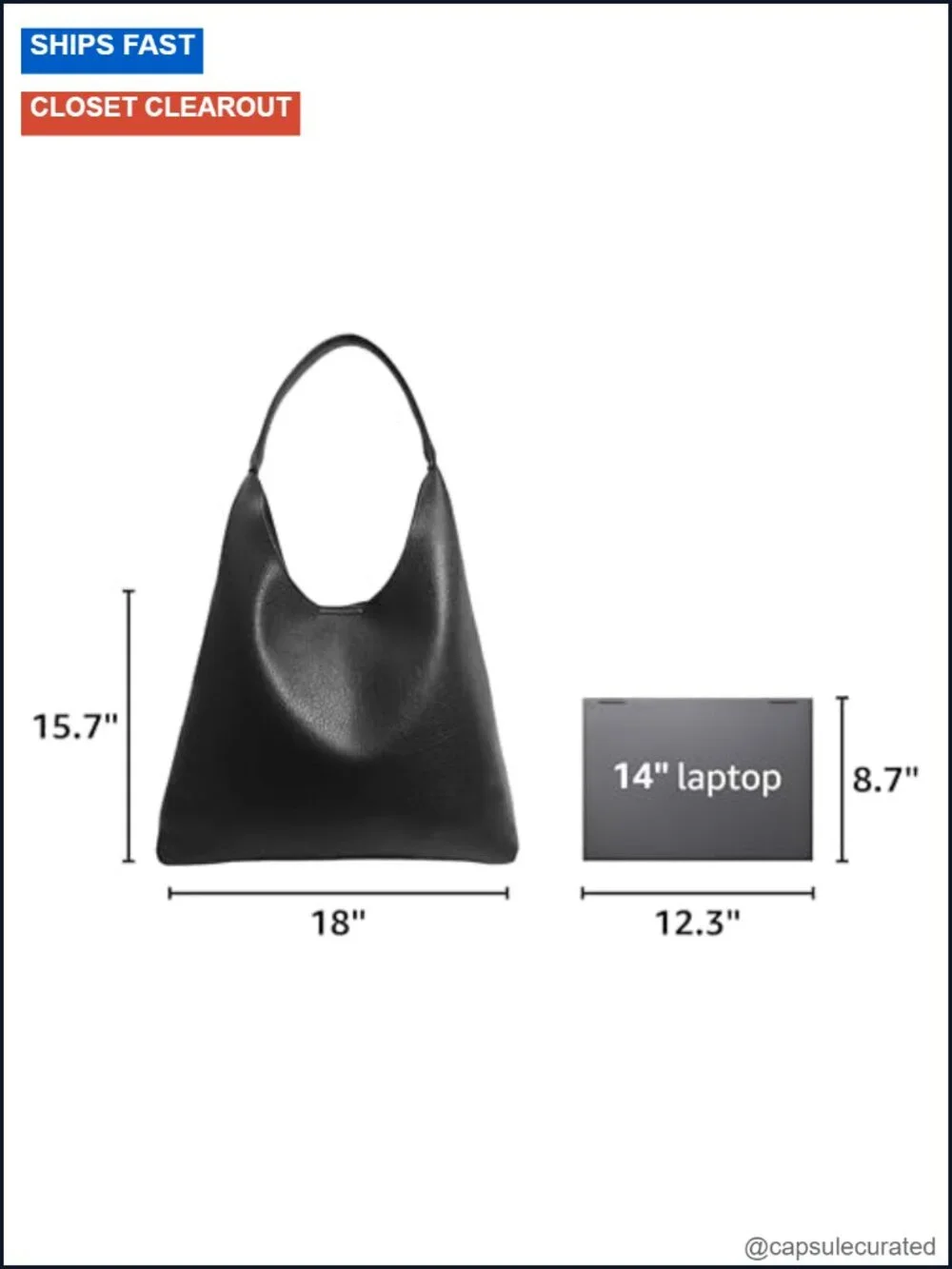 Women's Slouchy Hobo Bag Vegan Leather Shoulder Tote Purse Work Travel